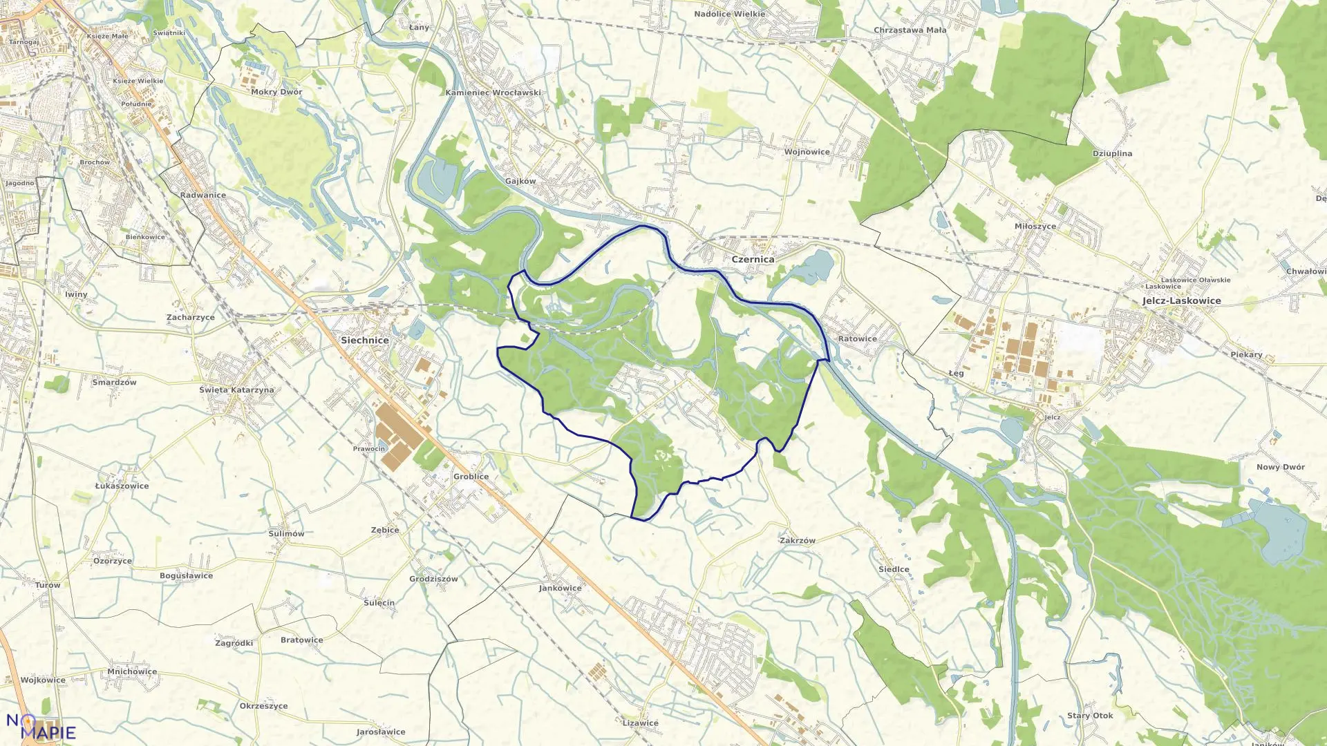 Mapa obrębu Kotowice w gminie Siechnice